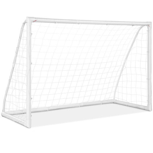 6 x 4 Feet Soccer Goal with Strong UPVC Frame - Color: White - Size: S W2B