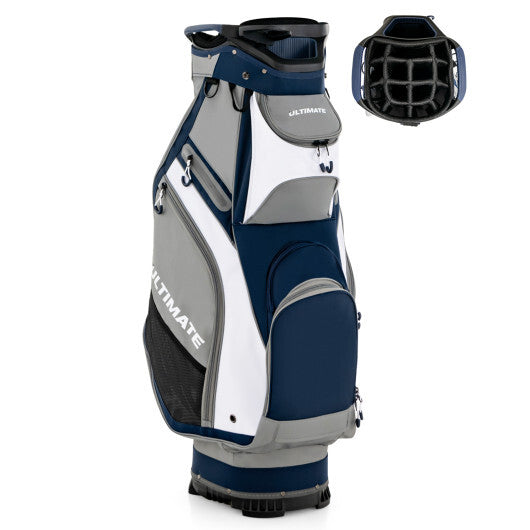 10.5 Inch Golf Stand Bag with 14 Way Dividers and 7 Zippered Pockets-Orange W2B