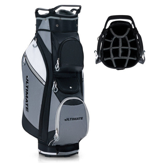 14-Way Golf Cart Stand Bag with Waterproof Rain Hood W2B