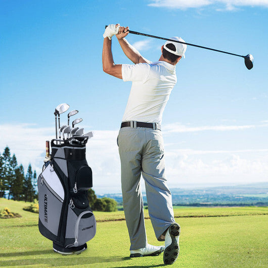 14-Way Golf Cart Stand Bag with Waterproof Rain Hood W2B