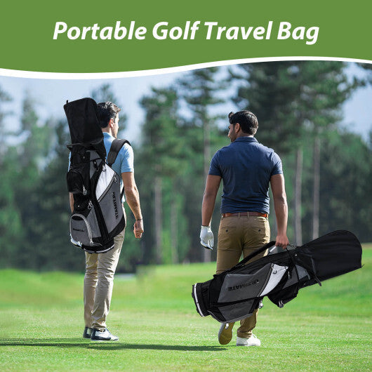 14-Way Golf Cart Stand Bag with Waterproof Rain Hood W2B