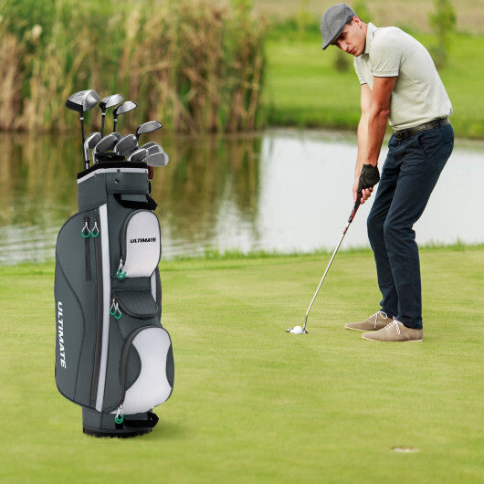 14 Dividers Golf Cart Bag with 7 Zippered Pocket W2B