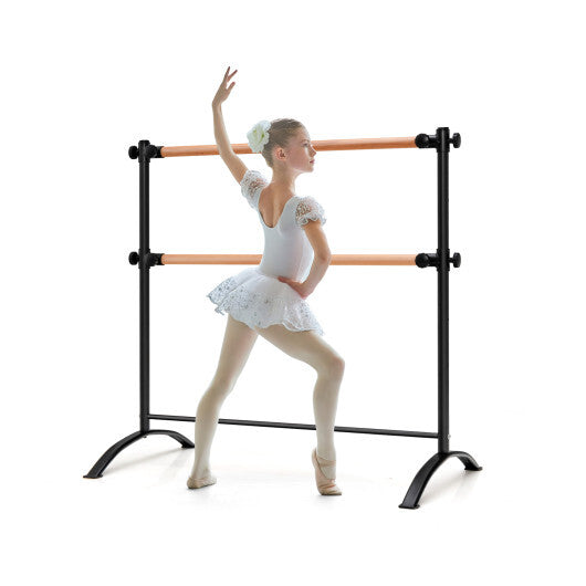 4 Foot Portable  Freestanding Double Ballet Barre-Black W2B