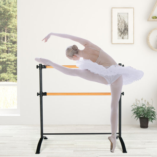 4 Foot Portable  Freestanding Double Ballet Barre-Black W2B