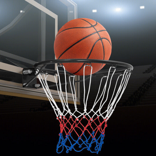 18 Inch Basketball Rim Goal Replacement with All Weather Net and Mounting Hardware-Black W2B