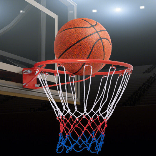 18 Inch Basketball Rim Goal Replacement with All Weather Net and Mounting Hardware-Black W2B