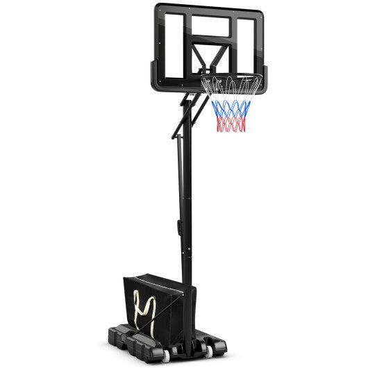 Portable Basketball Hoop with 4.6 to 10 Feet 10-Level Height Adjustable W2B