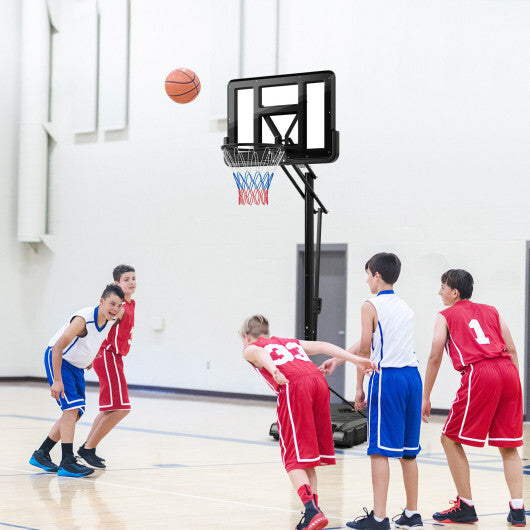 Portable Basketball Hoop with 4.6 to 10 Feet 10-Level Height Adjustable W2B