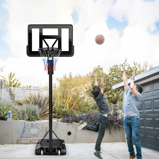 Portable Basketball Hoop with 4.6 to 10 Feet 10-Level Height Adjustable W2B