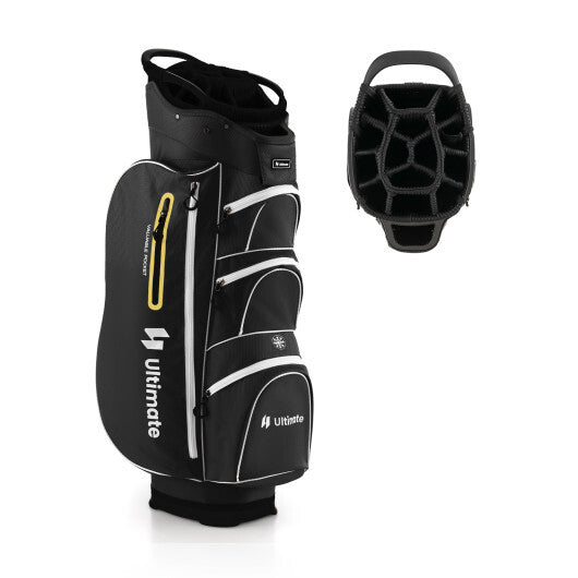 9.5 Inch Lightweight Golf Cart Bag with 15 Way Top Dividers-Black W2B