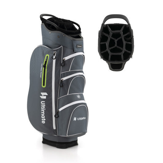 9.5 Inch Lightweight Golf Cart Bag with 15 Way Top Dividers-Black W2B