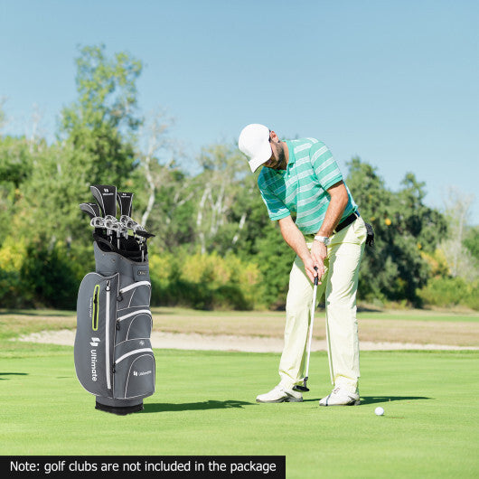 9.5 Inch Lightweight Golf Cart Bag with 15 Way Top Dividers-Black W2B