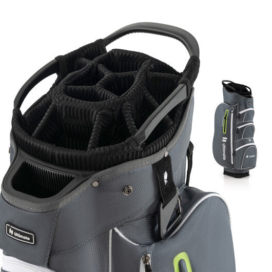 9.5 Inch Lightweight Golf Cart Bag with 15 Way Top Dividers-Black W2B