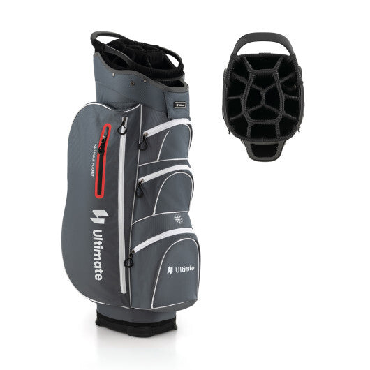 9.5 Inch Lightweight Golf Cart Bag with 15 Way Top Dividers-Black W2B
