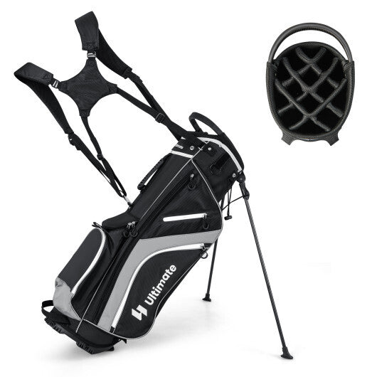 Lightweight Golf Stand Bag with 14 Way Top Dividers and 6 Pockets-Blue W2B