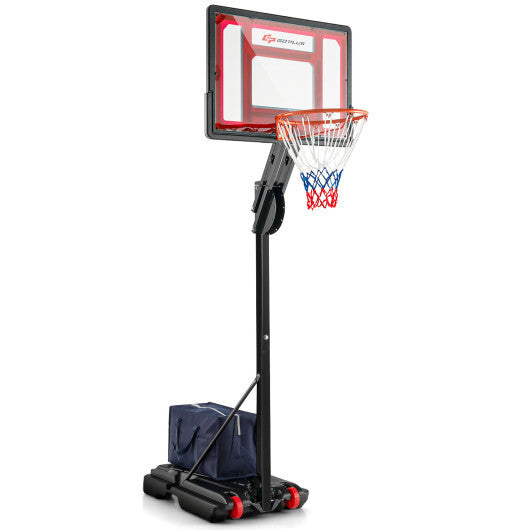 Basketball Hoop with 5-10 Feet Adjustable Height for Indoor Outdoor W2B