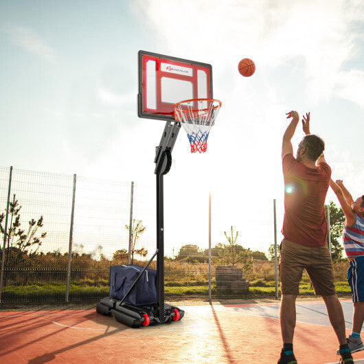 Basketball Hoop with 5-10 Feet Adjustable Height for Indoor Outdoor W2B