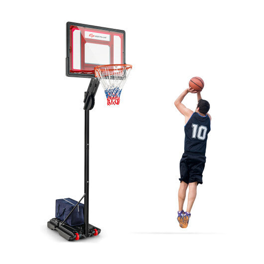 Basketball Hoop with 5-10 Feet Adjustable Height for Indoor Outdoor W2B