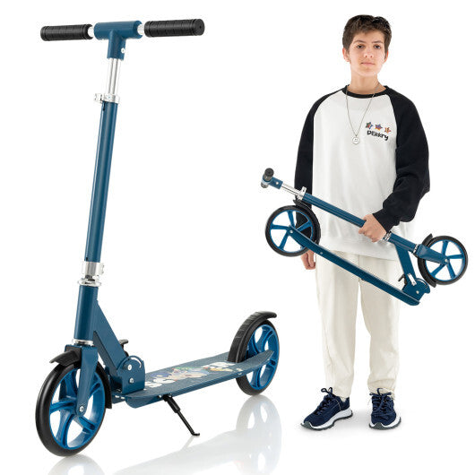Folding Aluminum Alloy Scooter with 3 Adjustable Heights-Blue W2B
