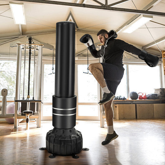 Freestanding Punching Bag 71 Inch Boxing Bag with 25 Suction Cups Gloves and Filling Base W2B