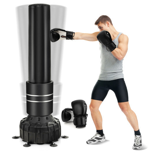 Freestanding Punching Bag 71 Inch Boxing Bag with 25 Suction Cups Gloves and Filling Base W2B
