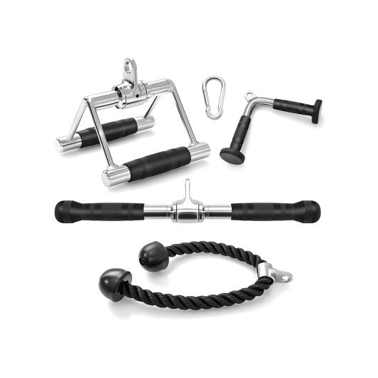 4-Piece Cable Machine Attachment Set for Home Gym W2B