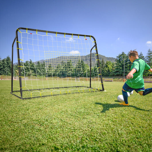 2-in-1 Kids Soccer Rebounder and Soccer Goal with Adjustable Height-Black W2B