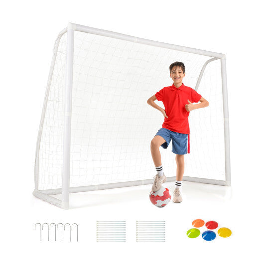 8' x 6' Soccer Goal with Ground Stakes and Soccer Cones W2B