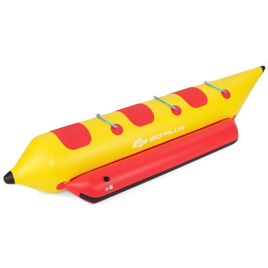 3-Person Inflatable Banana Boat with Electric Air Pump Carrying Bag and Repair Kit W2B
