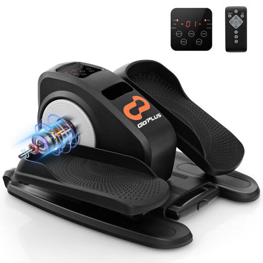 Under Desk Elliptical Machine with Display Monitor for Home Office-White