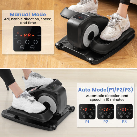 Under Desk Elliptical Machine with Display Monitor for Home Office-White