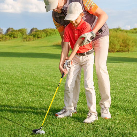 34 Inch 165CC Junior #3 Fairway Wood Golf Club with Fiberglass Shaft for Kids Ages 8-10-Yellow W2B