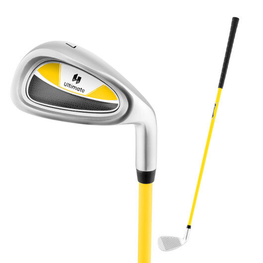 Individual Gold Club for Boys and Girls with Fiberglass Shaft and Headcover-Yellow W2B