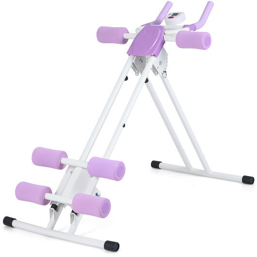 Ab Workout Equipment Foldable Abdominal Trainer Adjustable Ab Machine-White