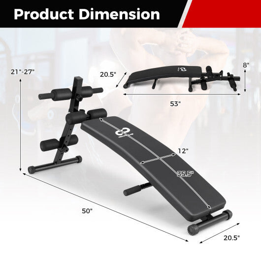 Adjustable Decline Sit Up Bench for Exercise W2B