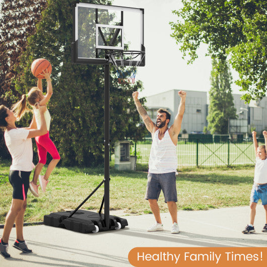 Portable Basketball Hoop Outdoor Basketball Goal System Adjustable for Kids Teens Adults W2B