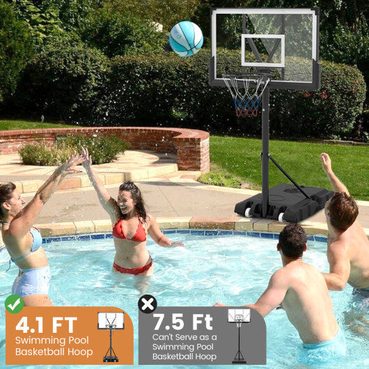 Portable Basketball Hoop Outdoor Basketball Goal System Adjustable for Kids Teens Adults W2B