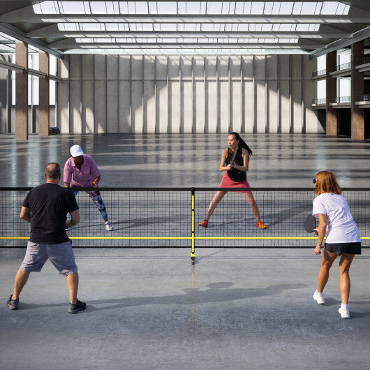 22 FT Portable Pickleball Net with 6 Lockable Wheels and Carry Bag W2B