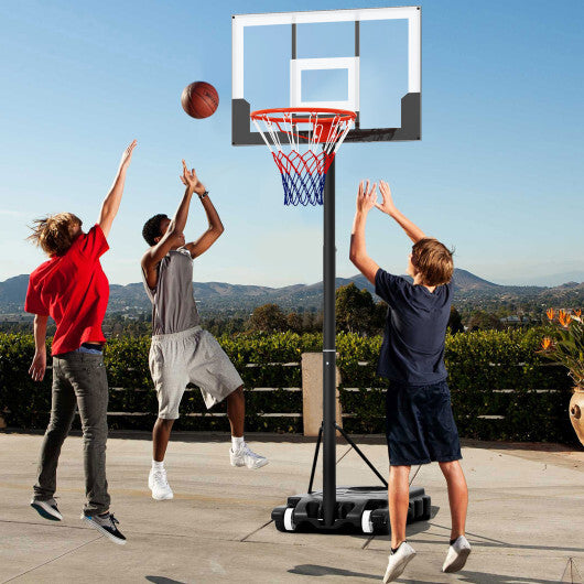 3.3-7 Feet Portable Adjustable Outdoor Kids Basketball Hoop Goal System-White W2B