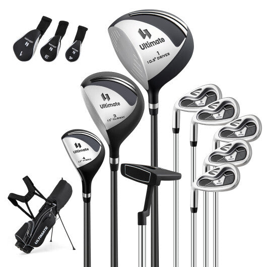 Mens LeftHanded Complete Golf Clubs and Bag Set Portable Lightweight Golf Stand Bag-Blue W2B