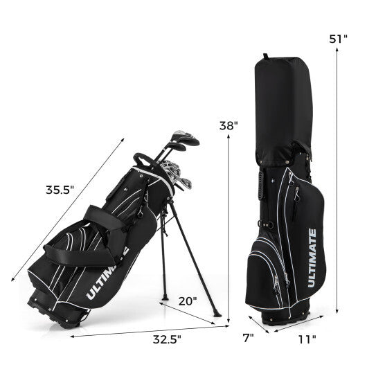 Mens LeftHanded Complete Golf Clubs and Bag Set Portable Lightweight Golf Stand Bag-Blue W2B
