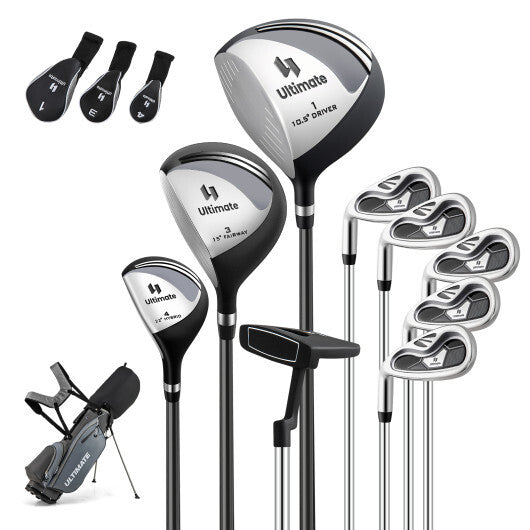 Mens LeftHanded Complete Golf Clubs and Bag Set Portable Lightweight Golf Stand Bag-Blue W2B