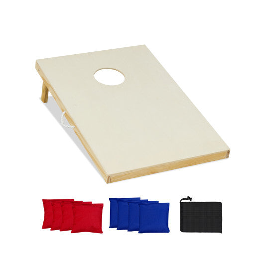 Solid Wood Cornhole Board Set Portable Corn Hole Game Board Includes 8 Bean Bags-M