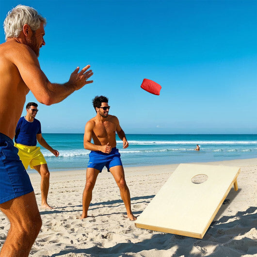 Solid Wood Cornhole Board Set Portable Corn Hole Game Board Includes 8 Bean Bags-M