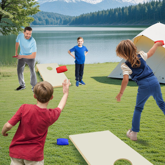 Solid Wood Cornhole Board Set Portable Corn Hole Game Board Includes 8 Bean Bags-M