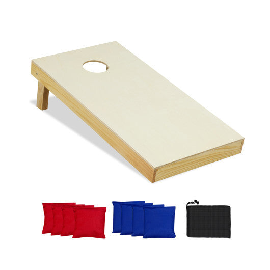 Solid Wood Cornhole Board Set Portable Corn Hole Game Board Includes 8 Bean Bags-M