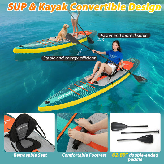 11 Feet Inflatable Stand Up Paddle Board with Kayak Seat for Adults-L W2B
