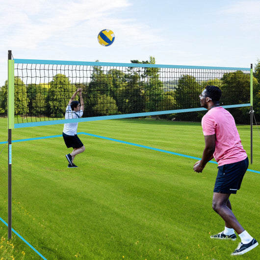 Portable Outdoor Volleyball Net Set Heavy-Duty Volleyball Net System-Yellow W2B