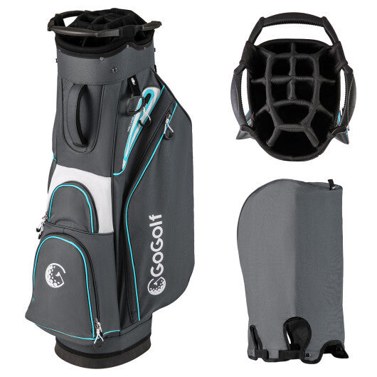 Golf Cart Bag Lightweight Portable Golf Club Organizer Bag-Gray W2B