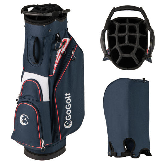Golf Cart Bag Lightweight Portable Golf Club Organizer Bag-Gray W2B